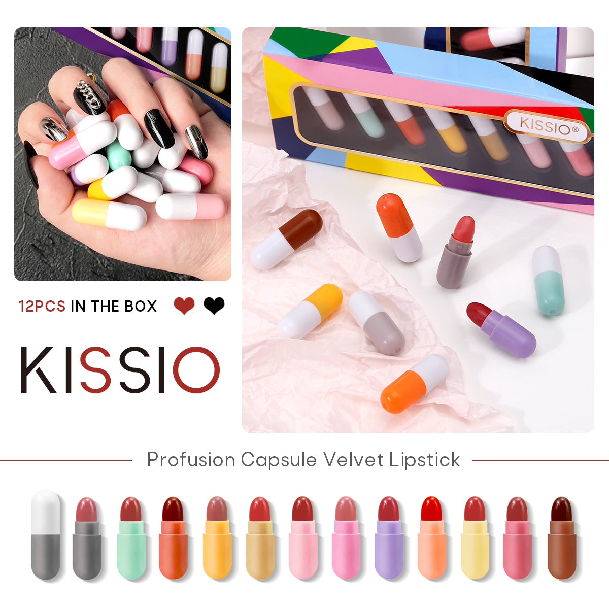 KISSIO Mini Lipstick Set(12 PCS)