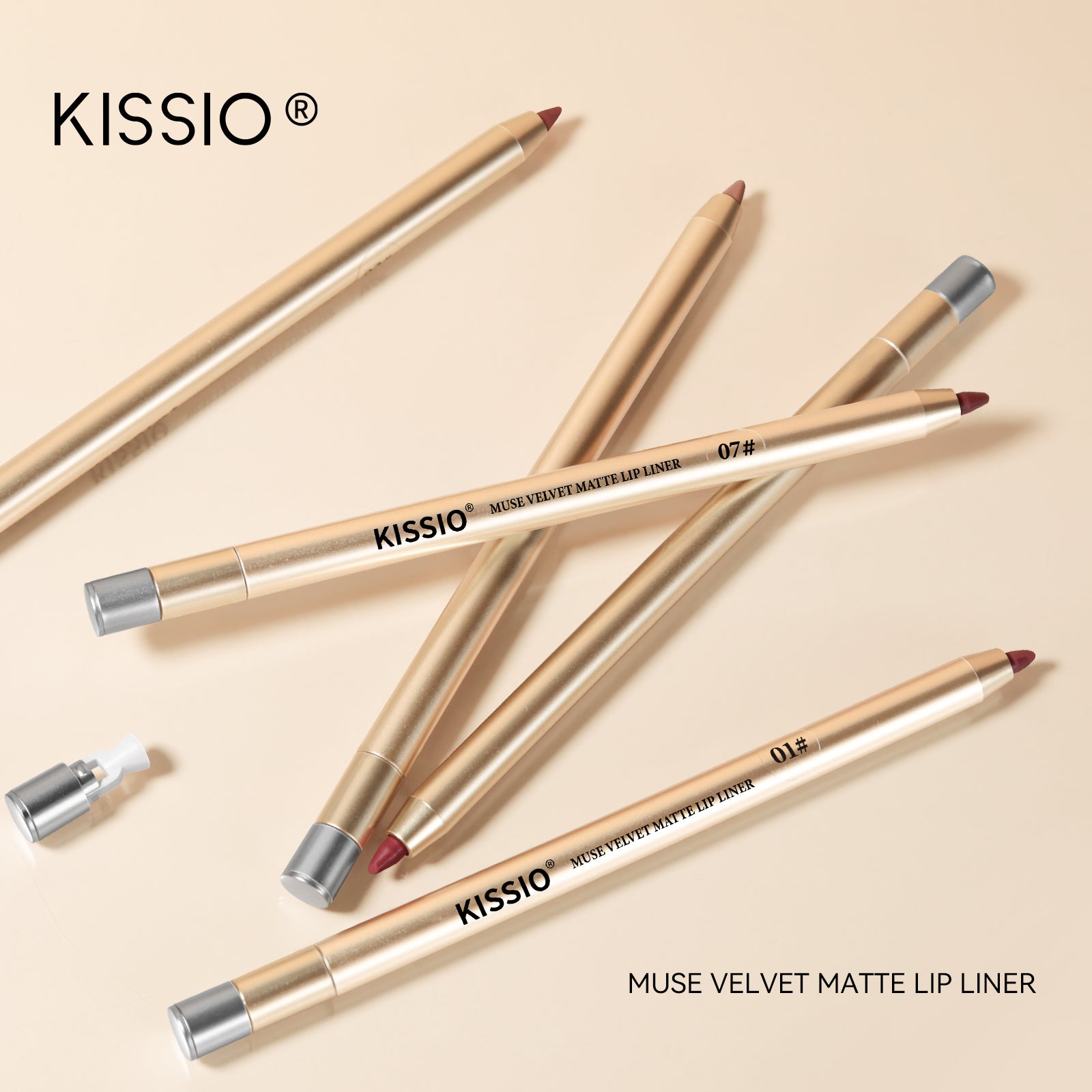 KISSIO Lip Liner,Creamy Lip Pencil,Long Lasting Lip Liner with Sharpener,Matte Finish,Smooth and Soft,Non Dry,Easy to Use,Cruelty free,0.02 oz,06 Fall into