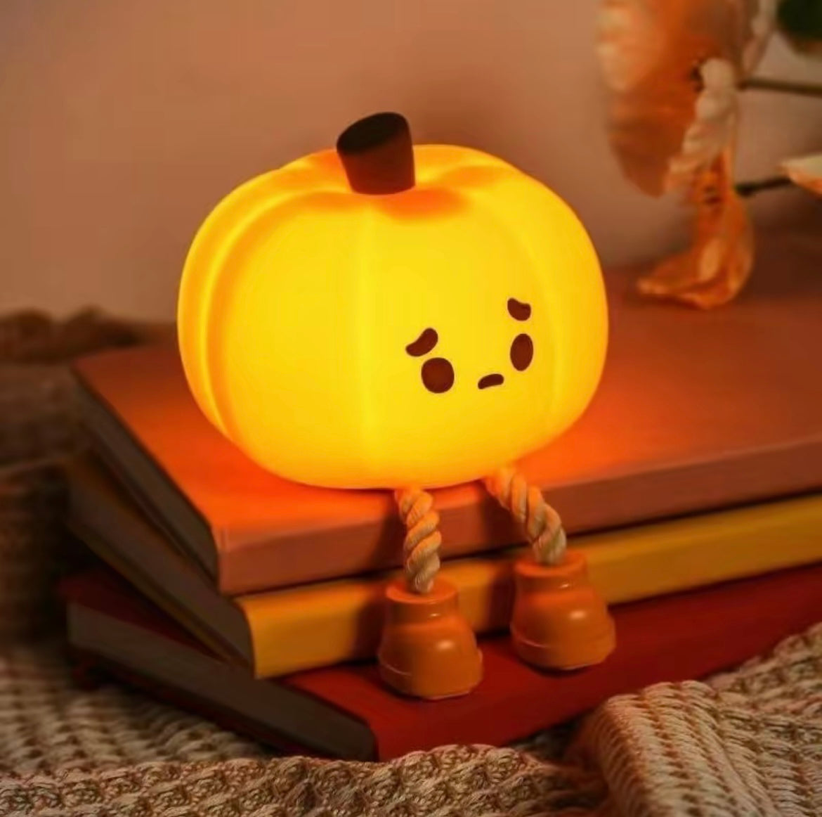 Halloween Pumpkin Night Light,Mini LED Pumpkin Lamp