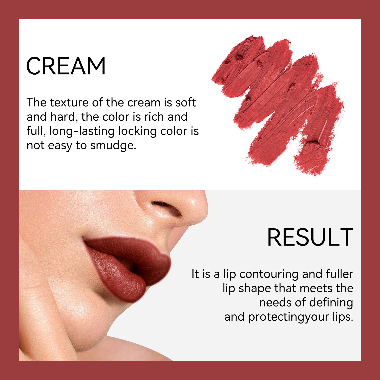 KISSIO Lip Liner,Creamy Lip Pencil,Long Lasting Lip Liner with Sharpener,Matte Finish,Smooth and Soft,Non Dry,Easy to Use,Cruelty free,0.02 oz,06 Fall into