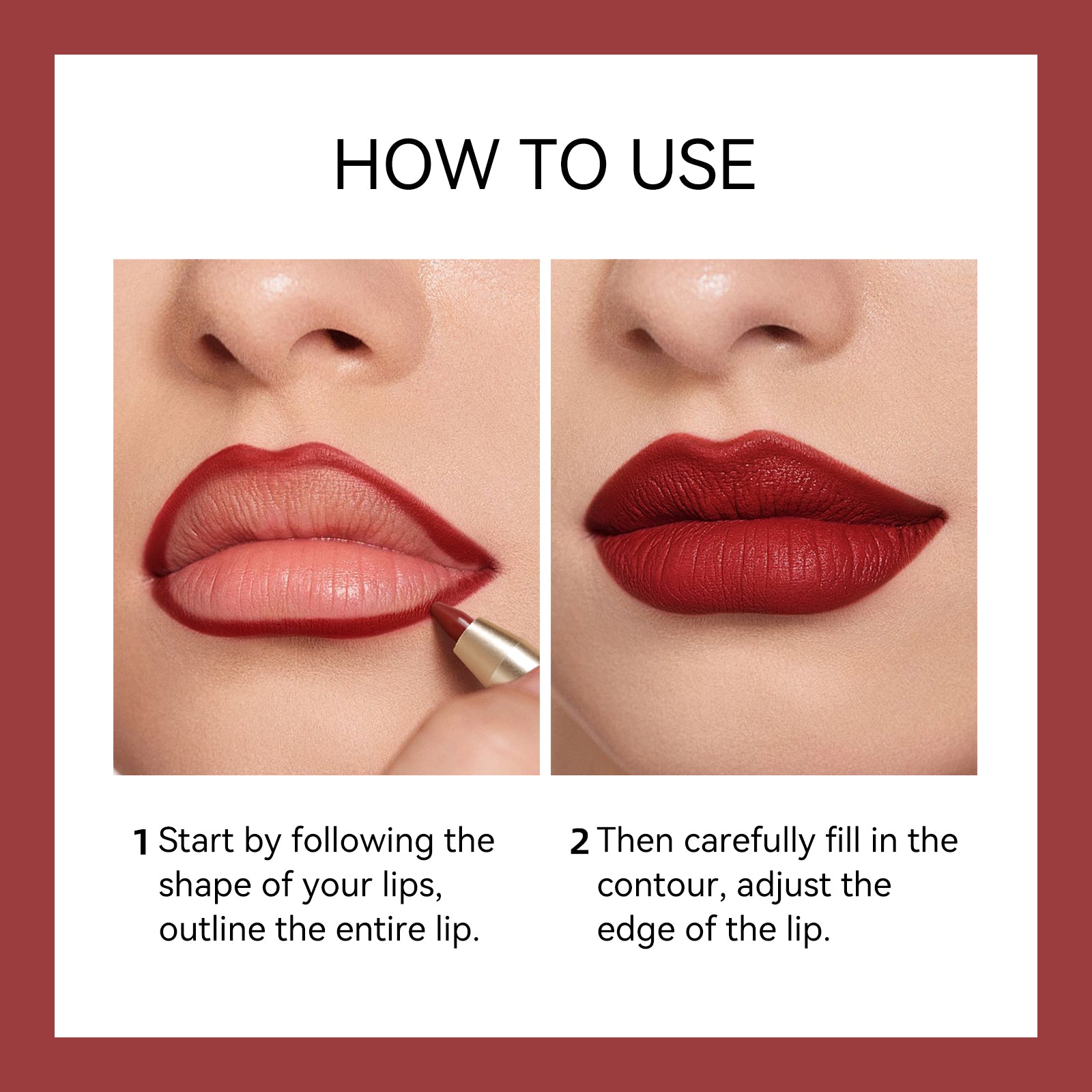 KISSIO Lip Liner,Creamy Lip Pencil,Long Lasting Lip Liner with Sharpener,Matte Finish,Smooth and Soft,Non Dry,Easy to Use,Cruelty free,0.02 oz,06 Fall into