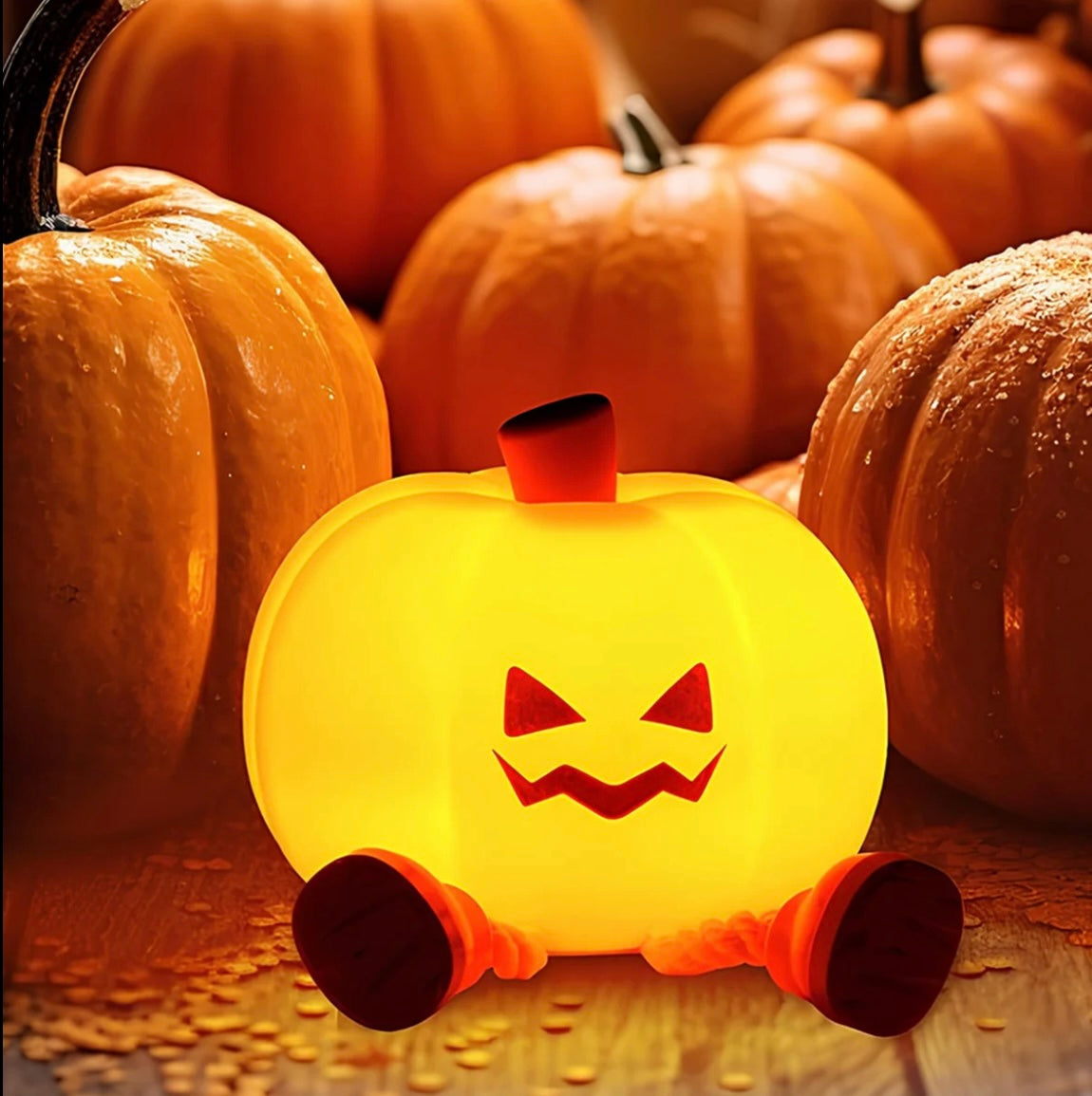 Halloween Pumpkin Night Light,Mini LED Pumpkin Lamp
