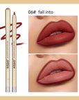 KISSIO Lip Liner,Creamy Lip Pencil,Long Lasting Lip Liner with Sharpener,Matte Finish,Smooth and Soft,Non Dry,Easy to Use,Cruelty free,0.02 oz,06 Fall into
